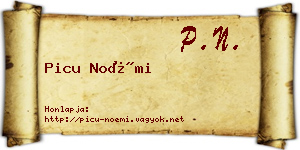 Picu Noémi névjegykártya